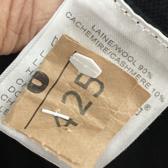 Georges Rech Paris Sweater Womens Medium Black Cashmere Wool Chain Neck - Picture 11 of 12